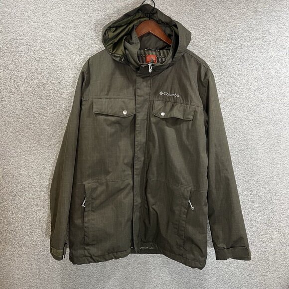 Columbia Thermal Coil Hooded Insulated Jacket Mens Sz Large Full Zip - Picture 15 of 16